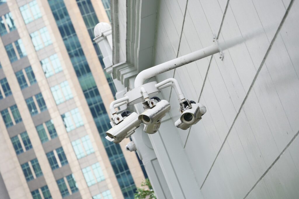 CCTV service Cameras hanging on the wall